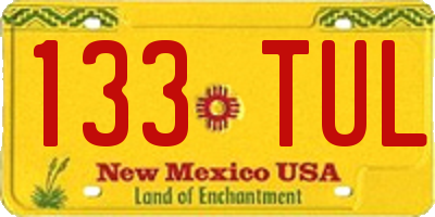 NM license plate 133TUL