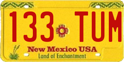NM license plate 133TUM
