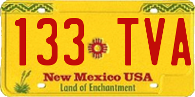 NM license plate 133TVA