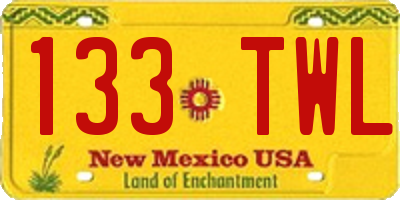 NM license plate 133TWL