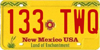 NM license plate 133TWQ