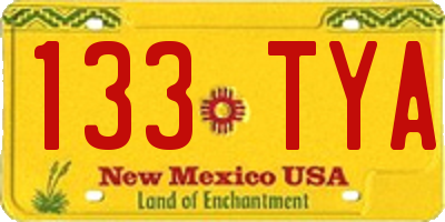 NM license plate 133TYA