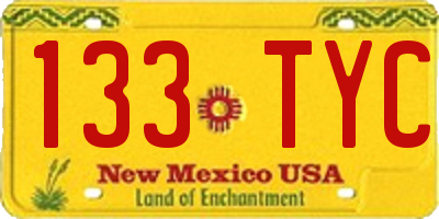 NM license plate 133TYC