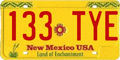 NM license plate 133TYE