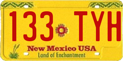 NM license plate 133TYH
