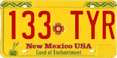 NM license plate 133TYR