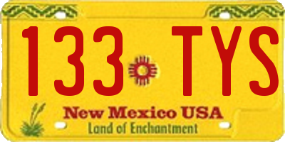 NM license plate 133TYS