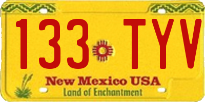 NM license plate 133TYV