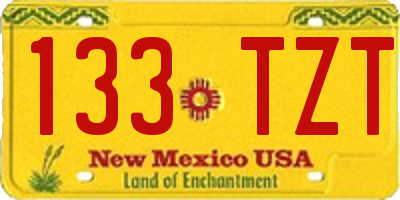 NM license plate 133TZT