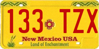 NM license plate 133TZX