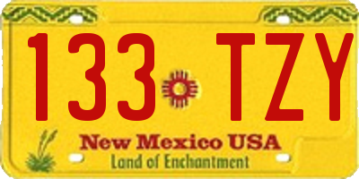 NM license plate 133TZY