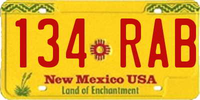 NM license plate 134RAB