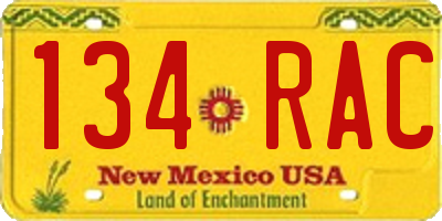 NM license plate 134RAC