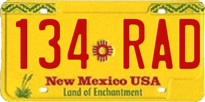 NM license plate 134RAD