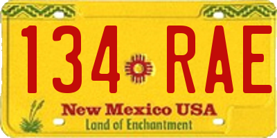 NM license plate 134RAE