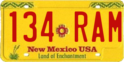 NM license plate 134RAM