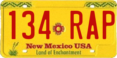 NM license plate 134RAP