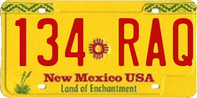 NM license plate 134RAQ