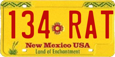 NM license plate 134RAT