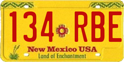 NM license plate 134RBE