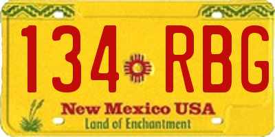 NM license plate 134RBG