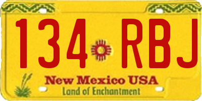 NM license plate 134RBJ
