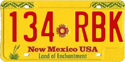 NM license plate 134RBK