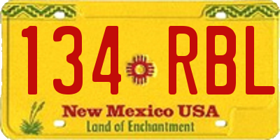 NM license plate 134RBL