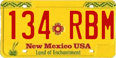 NM license plate 134RBM