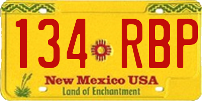 NM license plate 134RBP