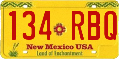 NM license plate 134RBQ