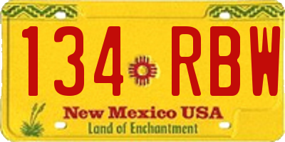 NM license plate 134RBW