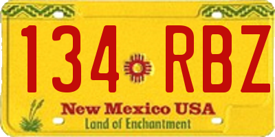 NM license plate 134RBZ
