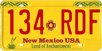 NM license plate 134RDF