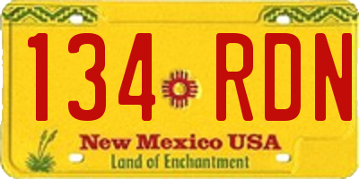NM license plate 134RDN
