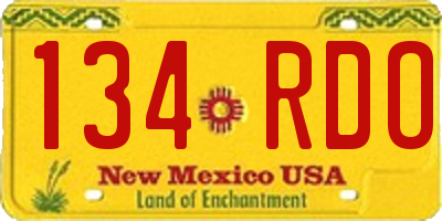NM license plate 134RDO