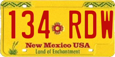 NM license plate 134RDW