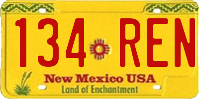 NM license plate 134REN