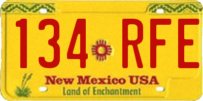 NM license plate 134RFE