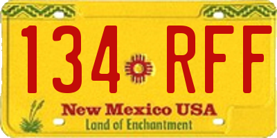 NM license plate 134RFF