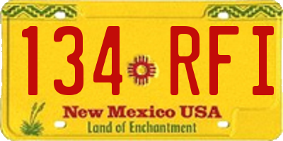 NM license plate 134RFI