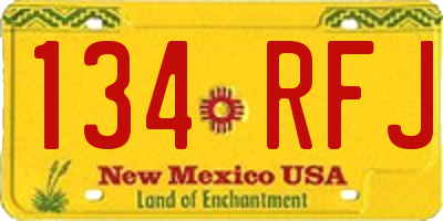 NM license plate 134RFJ