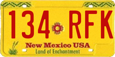 NM license plate 134RFK