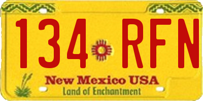 NM license plate 134RFN