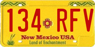 NM license plate 134RFV