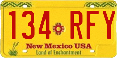 NM license plate 134RFY