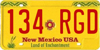 NM license plate 134RGD