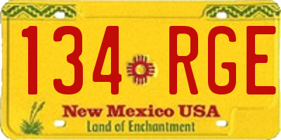 NM license plate 134RGE