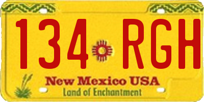 NM license plate 134RGH