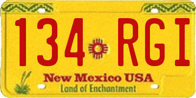 NM license plate 134RGI